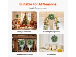 Planta Artificial, SucceBuy Corona Artificial de 66,04 cm, Hojas de Eucalipto Verde, para todo el Año
