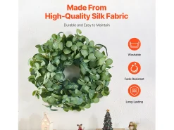 Planta Artificial, SucceBuy Corona Artificial de 66,04 cm, Hojas de Eucalipto Verde, para todo el Año