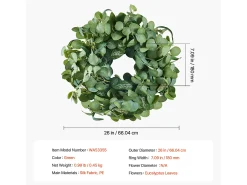 Planta Artificial, SucceBuy Corona Artificial de 66,04 cm, Hojas de Eucalipto Verde, para todo el Año