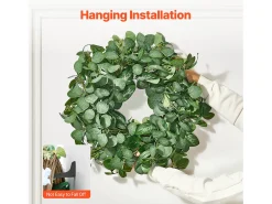 Planta Artificial, SucceBuy Corona Artificial de 66,04 cm, Hojas de Eucalipto Verde, para todo el Año