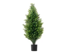 Planta Artificial, SucceBuy Paquete de 2 Árboles Topiarios Artificiales de Cedro de 91 cm Resistentes a los Rayos UV para Decoración Interior/Exterior