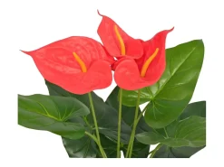 Planta de anturio artificial con maceta 45 cm roja y amarilla ES124720