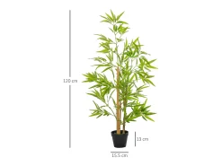 Planta de bambú artificial de 120 cm con maceta decorativa verde (15,5 x 15,5 x 120 cm)