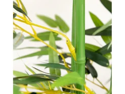 Planta de bambú artificial, 180 cm, en maceta de madera de pino, para interior y exterior, decorativa, verde (35 x 35 x 180 cm)