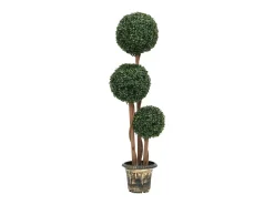 Planta de boj artificial forma de bola con maceta verde 119 cm ES588527