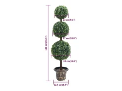 Planta de boj artificial con maceta en forma de bola verde 118 cm