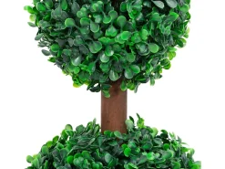 Planta de boj artificial forma de bola con maceta verde 60 cm ES682530