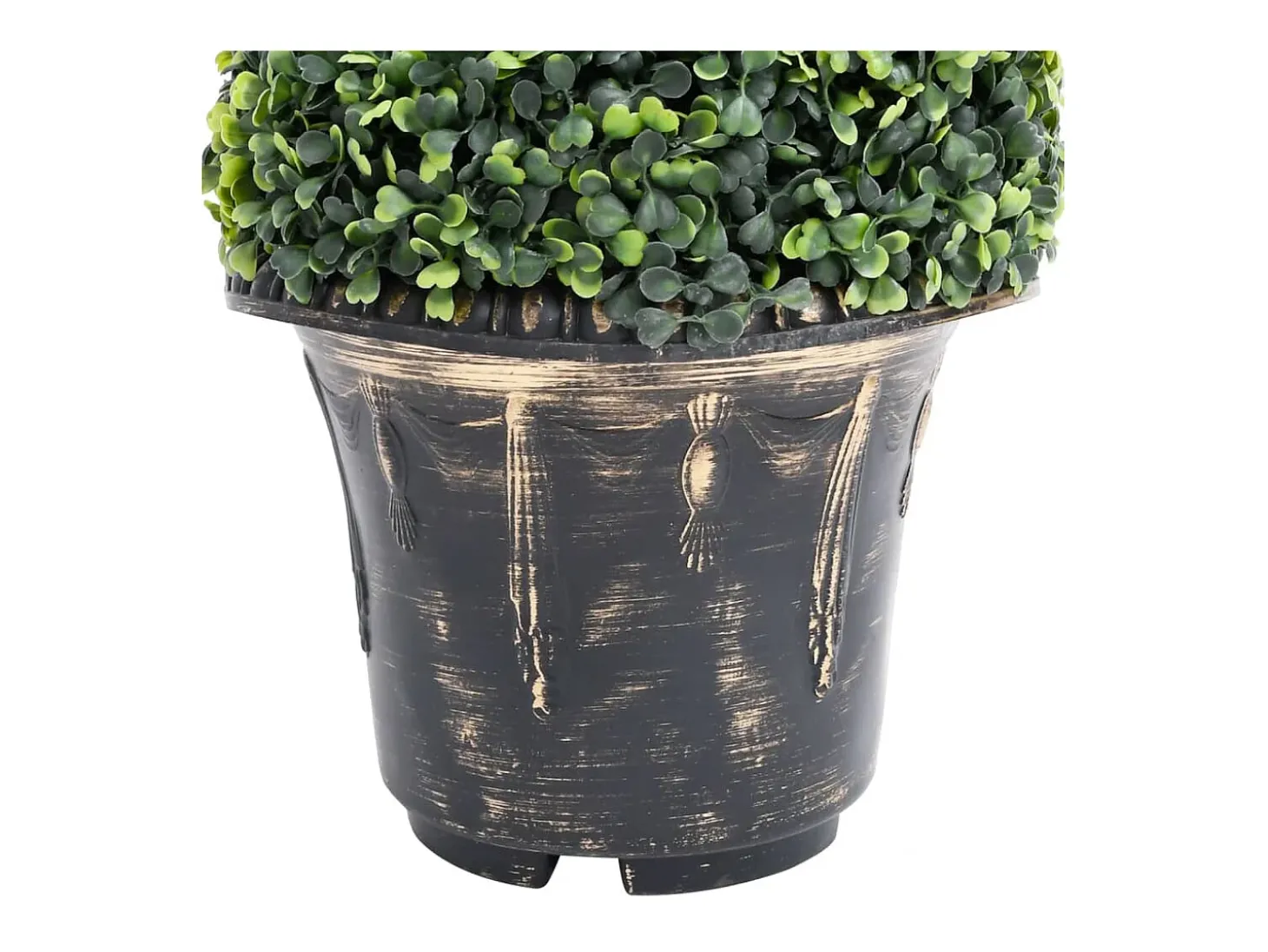 Planta de boj artificial en espiral con maceta verde de 100 cm