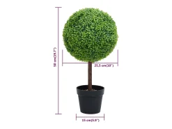 Planta de boj artificial con maceta forma esférica verde 50 cm