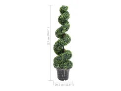 Planta espiral de Boj artificial con macetero verde 117 cm ES553278