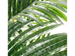 Planta verde artificial - palma en maceta H 120 cm - palma muy realista - 2 troncal y 15 sábanas - con maceta