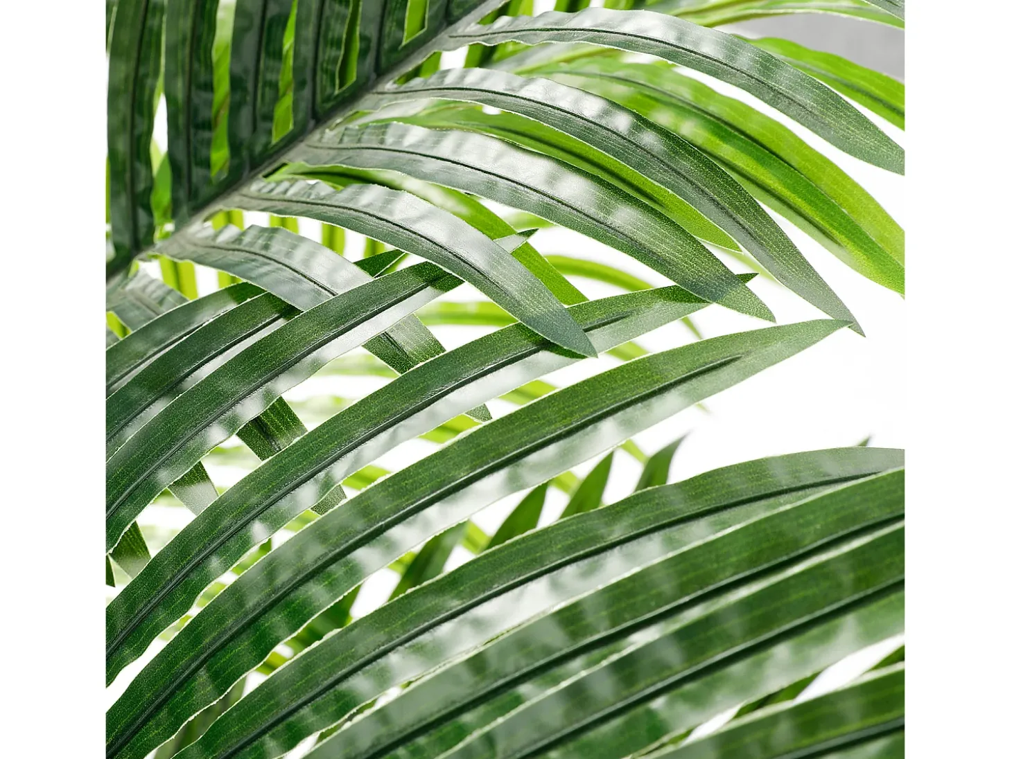 Planta verde artificial - palma en maceta H 120 cm - palma muy realista - 2 troncal y 15 sábanas - con maceta