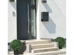 Plantas artificiales de boj en maceta, 2 piezas, resistentes a los rayos UV, color verde (40x40x52 cm)