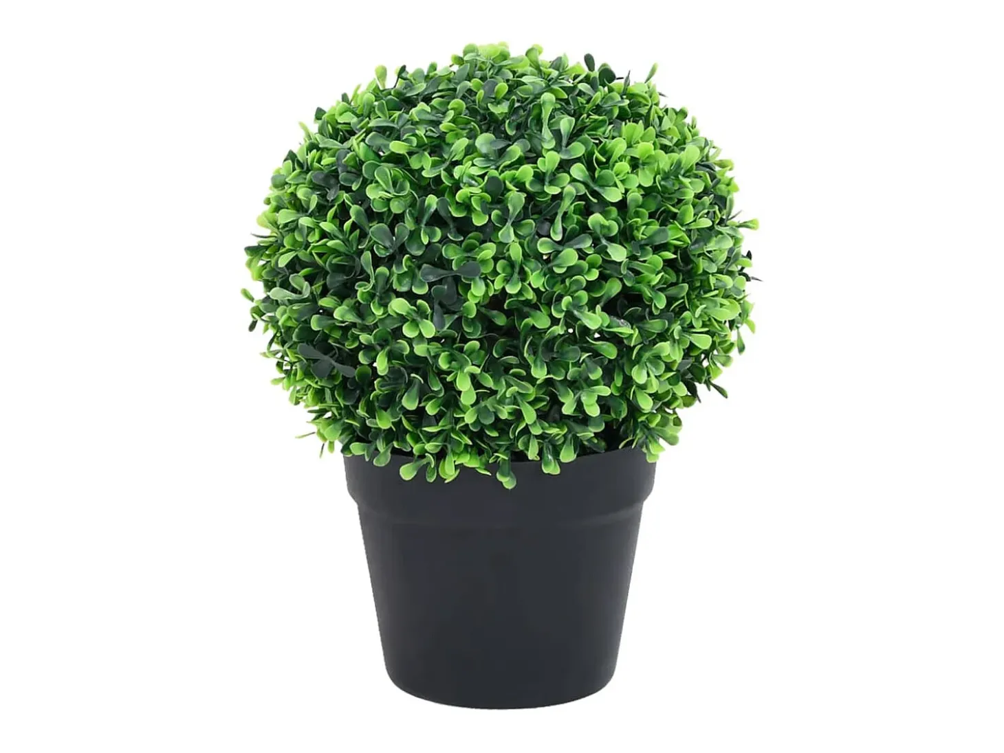 Plantas artificiales de boj (2 unidades, con macetas, bola verde, 37 cm)