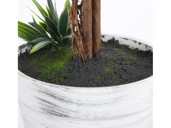 Plantas artificiales de lavanda, 2 piezas, con maceta y musgo artificial, 60 cm, verde (24 x 24 x 60 cm)