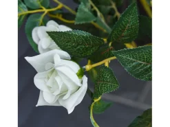 Plantas artificiales Rosas, plástico, verde, con maceta de cemento (18x18x90 cm)