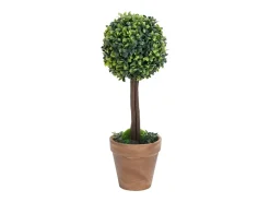 Plantas de boj artificial 2 uds forma bola maceta verde 33 cm ES903187