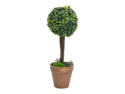 Plantas de boj artificial 2 uds forma bola maceta verde 56 cm ES397060
