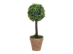 Plantas de boj artificial 2 uds forma bola maceta verde 56 cm ES397060