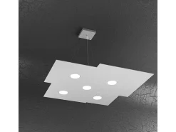 Plate Sospensione 5 Luci Grigio