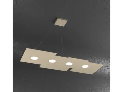 Plate Sospensione 4 Luci Rettangolare Sabbia