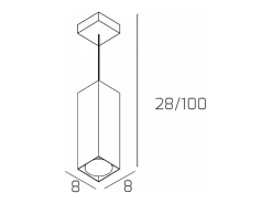 Plate Sospensione Tubo H.25 1 Luce Grigio