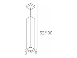 Plate Sospensione Tubo H.50 1 Luce Grigio
