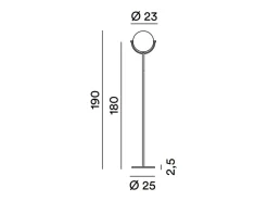 Platón - Lámpara de pie LED regulable de 30 W, 3000 K, 2968 lm, 190 cm de alto, interruptor de pedal de encendido/apagado - Perenz - Blanco