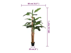 Plátano artificial 19 hojas 180 cm verde