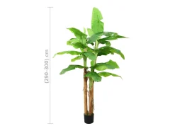 Plátano artificial con maceta 300 cm Verde