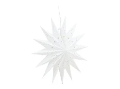 Poinsettia Lindvallen con colgante de papel claro Ø51cm blanco.