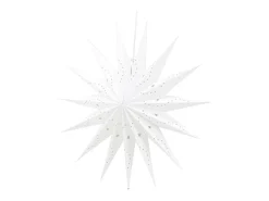 Poinsettia Lindvallen con colgante de papel claro Ø60cm blanco.