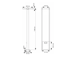 POPA - Foco solar blanco de 100 cm y 4000 K para jardín Beneito Faure