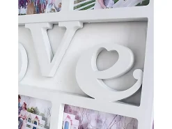 Portafotos múltiple Love 6 fotos blanco 33x48x1,8 cm