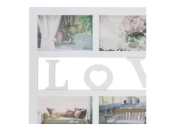 Portafotos múltiple Love 6 fotos blanco 33x48x1,8 cm