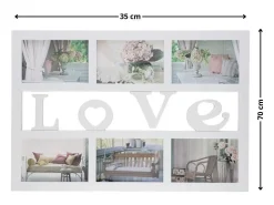 Portafotos múltiple Love 6 fotos blanco 33x48x1,8 cm