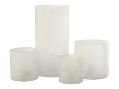 Portavelas cilindro agrietado cristal blanco helado extra Alt. 29