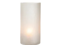 Portavelas cilindro agrietado cristal blanco helado extra Alt. 29