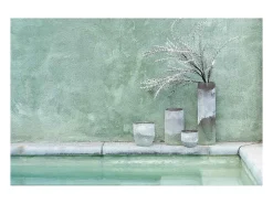 Portavelas de vidrio gris 12.5x12.5x15 cm