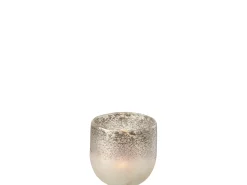 Portavelas milano cristal gris/rosa 10