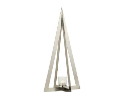 Portavelas árbol acero inoxidable/cristal plata Alt. 58 cm