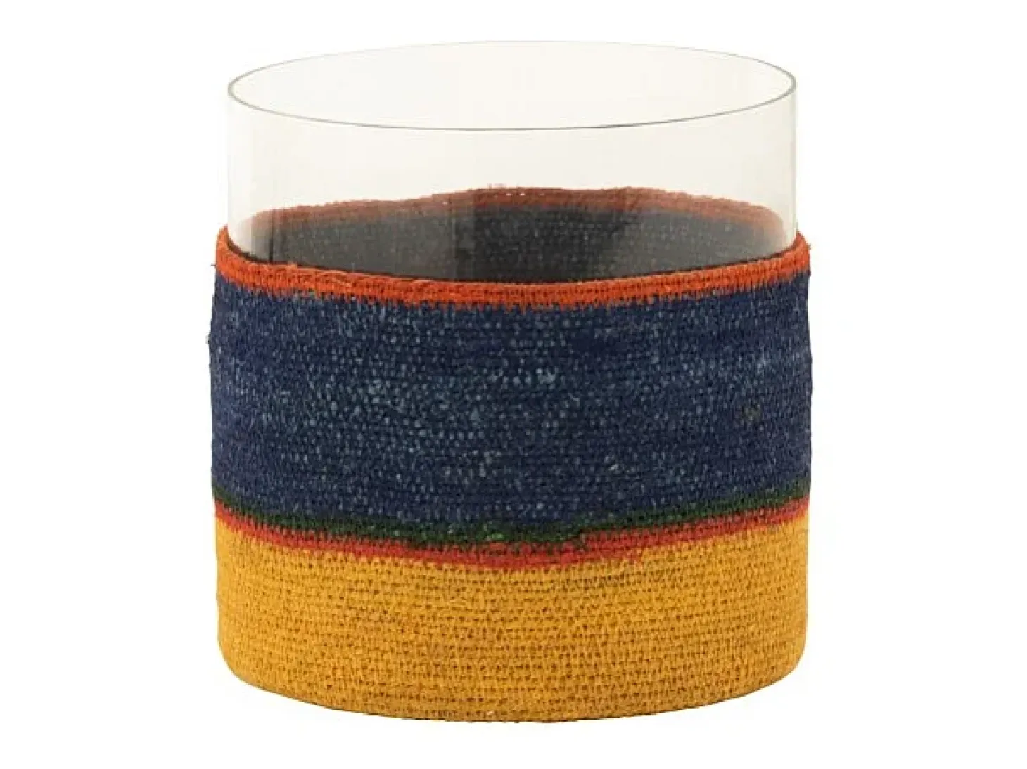 Portavelas redondo de vidrio multicolor 20x20x20 cm