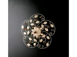 Preciosa lámpara de techo en hierro lacado marfil decape 5 luces H.22 Ø65 BL196-PL5-AV