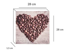 Print decorativo café corazón 28x28x1,5 cm