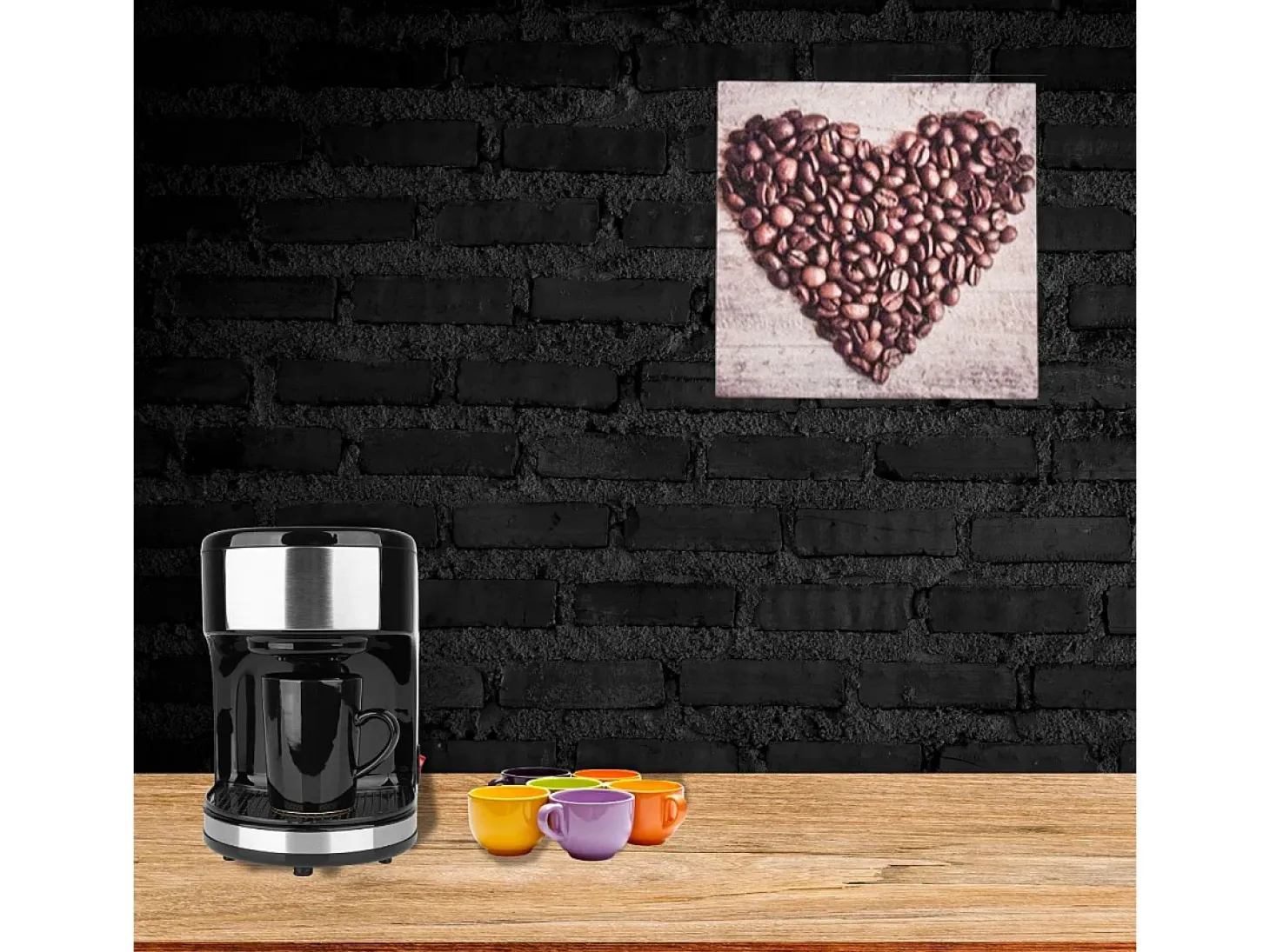 Print decorativo café corazón 28x28x1,5 cm