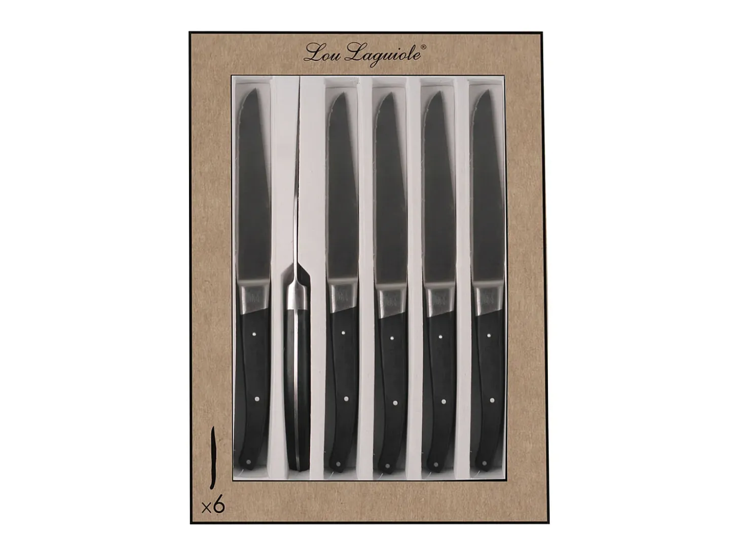 Pro - Estuche 6 cuchillos chuleteros hoja dentada