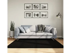 Prolenta Premium - Alfombra de pelo corto suave lavable HUARTE negro 160x160 cm