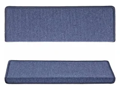 Prolenta Premium - Alfombras de peldaños de escalera 15 uds azul 65x21x4 cm