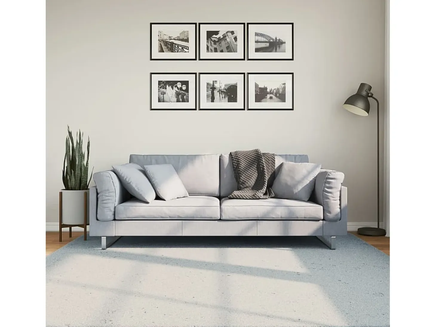 Prolenta Premium - Alfombra de pelo corto suave lavable HUARTE azul 200x200 cm