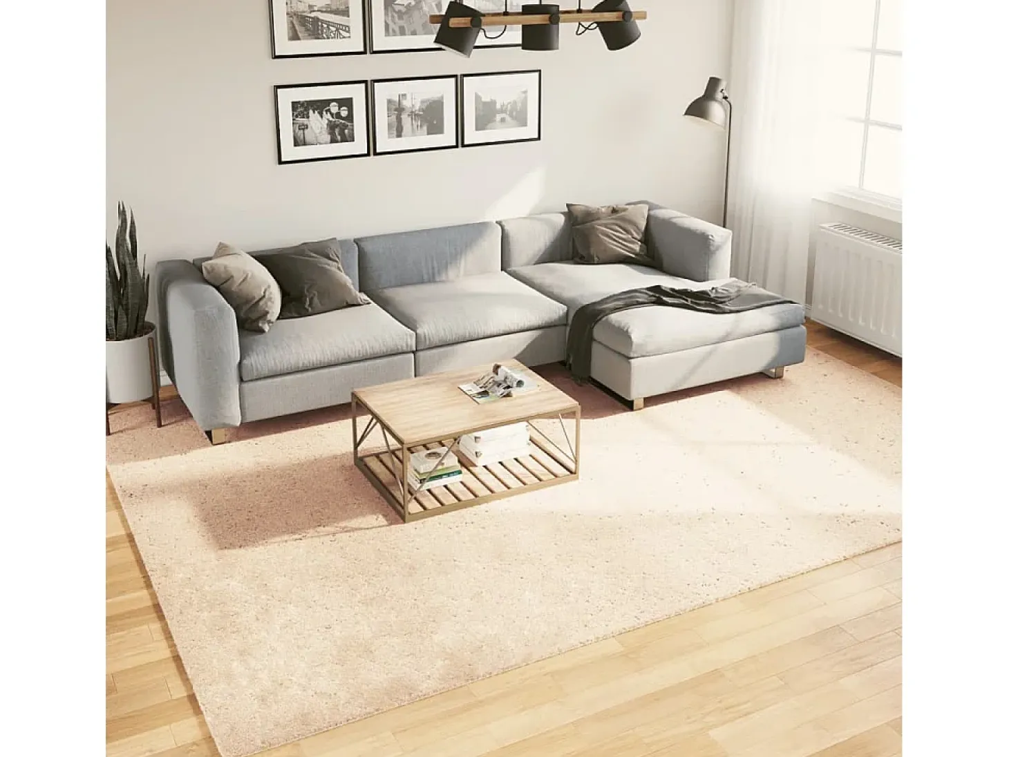 Prolenta Premium - Alfombra de pelo corto suave lavable HUARTE beige 240x340 cm